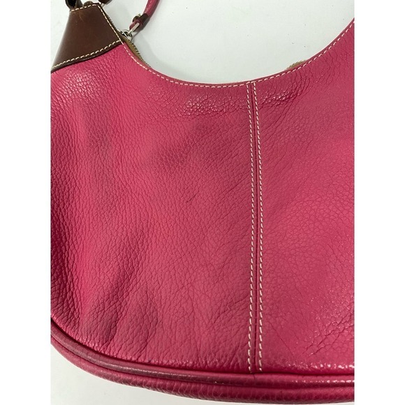 Vintage Dooney Bourke Pink Womens Leather Inner Pockets Shoulder Hobo Handbag - Picture 6 of 7